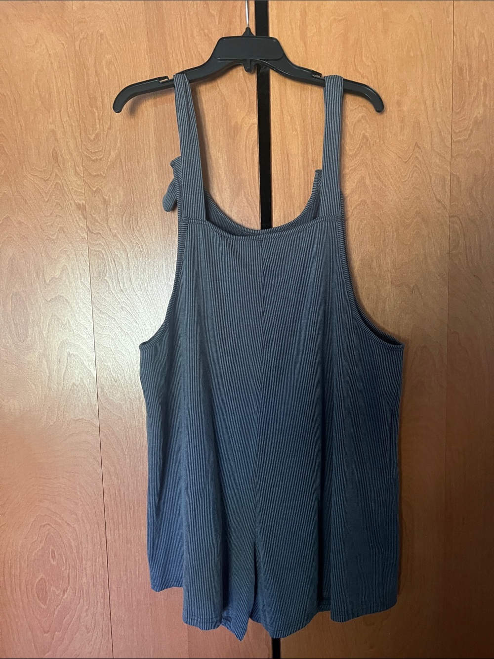 Women’s Ribbed Tank Romper in Charcoal - Picture 3 of 4